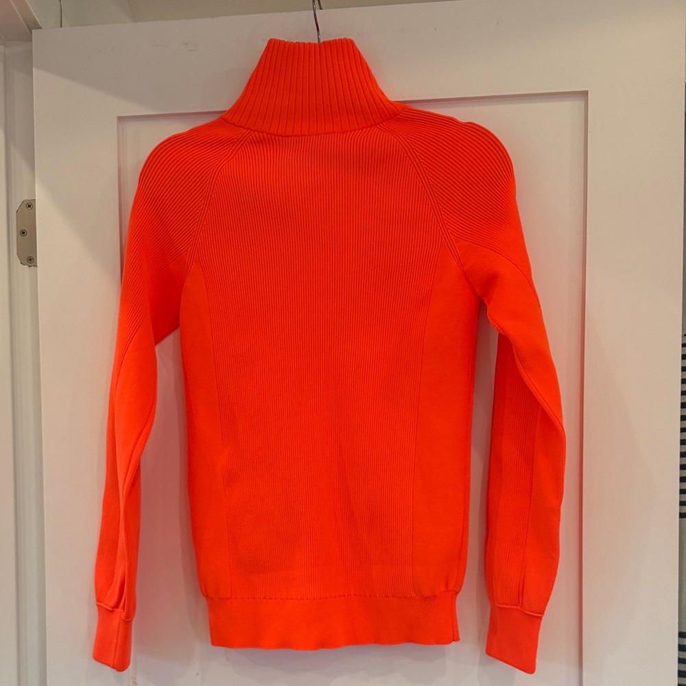 Tibi Neon Orange Ribbed Zip Jacket - Picture 12 of 14
